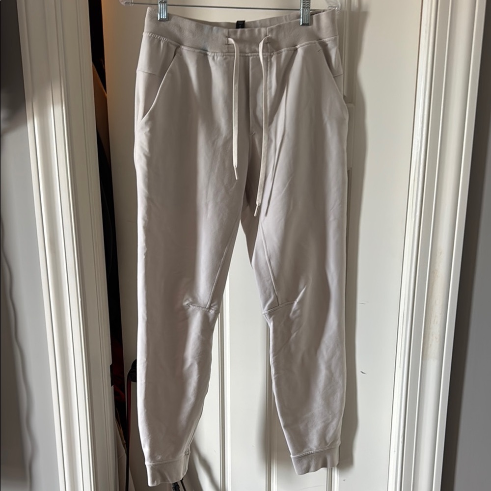Lululemon Athletica Men’s Size Medium Bone Colored  Sweatpants minor stain